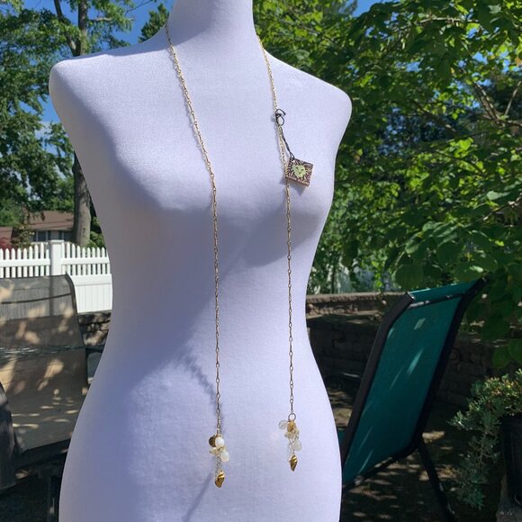 Vtg Open Long Necklace - Picture 1 of 12